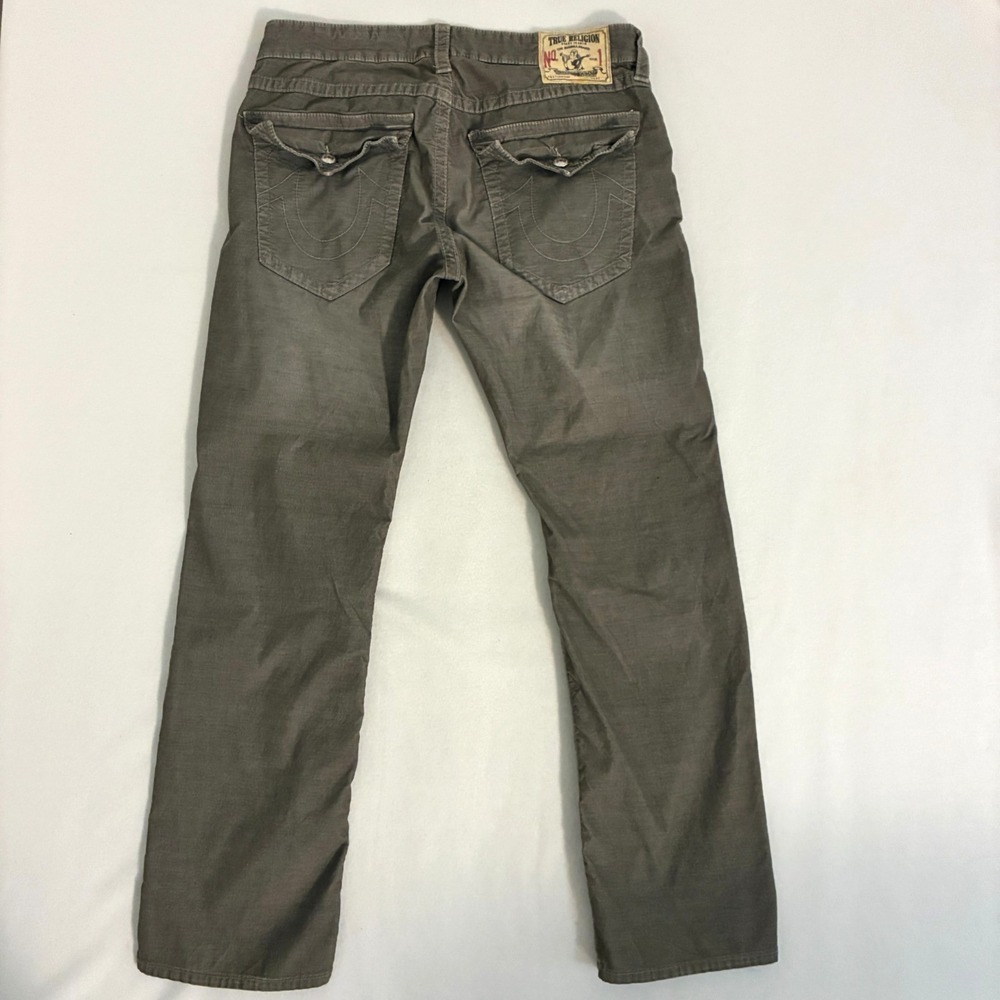 True Religion Ricky Corduroy Pants Men's 36x33 Straight Leg Flap Pockets Preppy